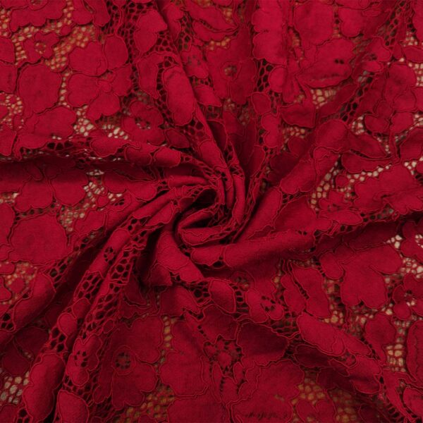 Tessuto pizzo motivo floreale ciliegio