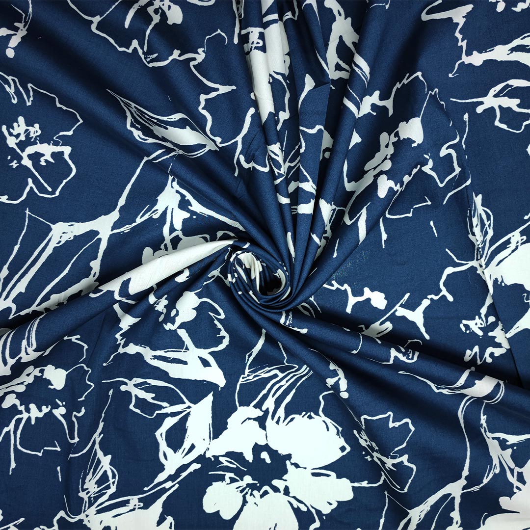 Tessuto popeline in cotone Poplin Pansy Flowers - Autunno / Inverno