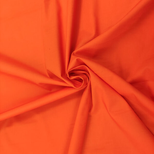 Tessuto Popeline di cotone in tinta unita arancione