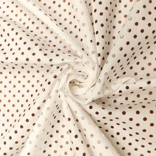 Tessuto Popeline di cotone traforato tinta unita bianco