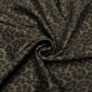 Tessuto Punto Milano a fantasia motivo animalier nero - grigio