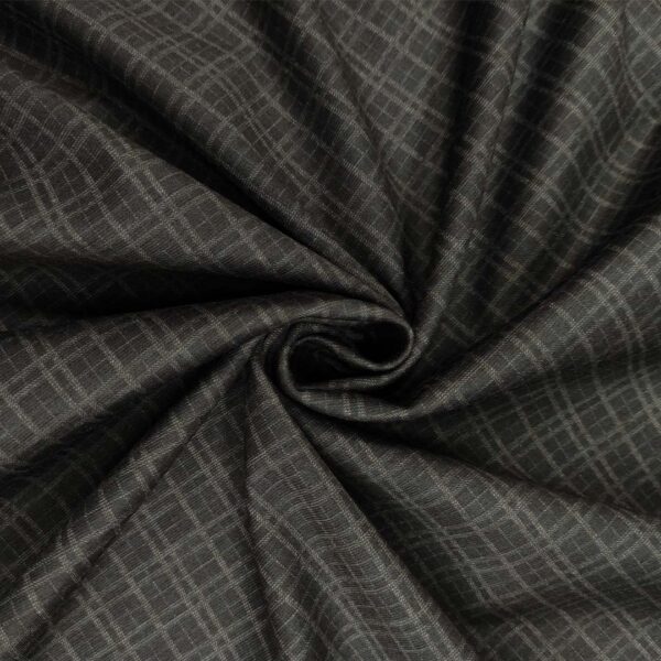 Tessuto Punto Milano a fantasia motivo quadri blu notte - grigio