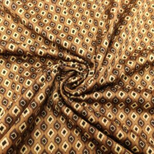Tessuto Punto Milano a fantasia motivo geometrico marrone - marroncino - beige