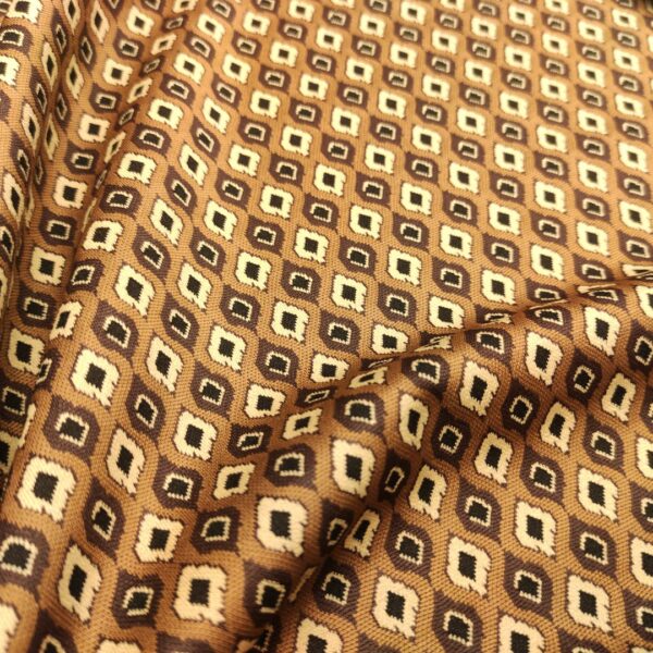Tessuto Punto Milano a fantasia motivo geometrico marrone - marroncino - beige