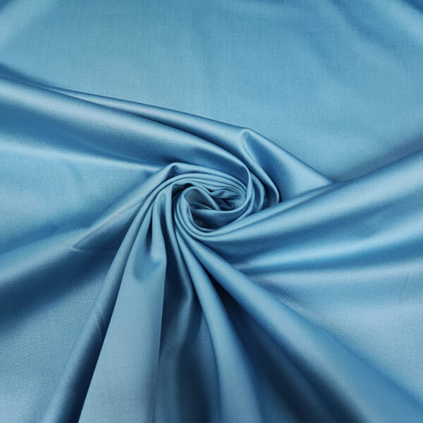 Tessuto Rasatello di cotone in tinta unita celeste scuro