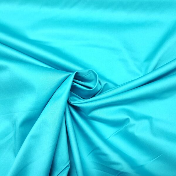 Tessuto Rasatello di cotone in tinta unita turchese