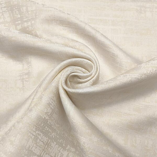 Tessuto Raso damascato per arredo motivo astratto avorio