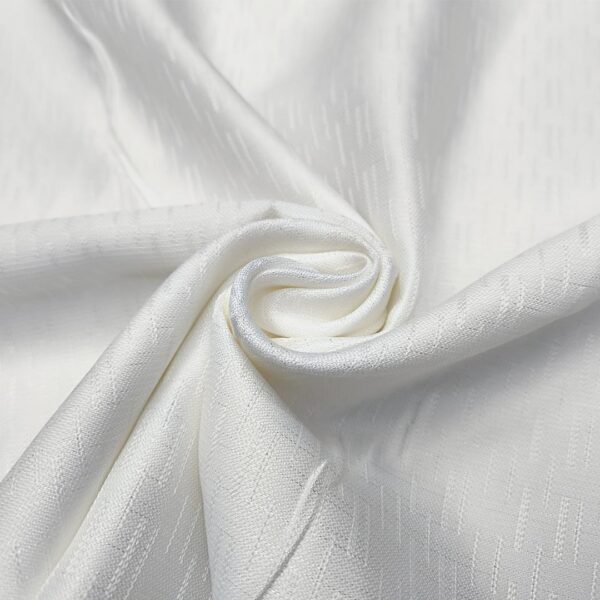 Tessuto Raso damascato per arredo motivo astratto bianco seta