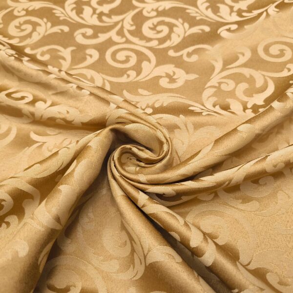 Tessuto Raso damascato per arredo motivo floreale barocco oro