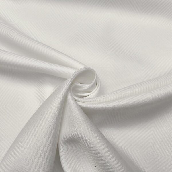 Tessuto Raso damascato per arredo motivo geometrico bianco