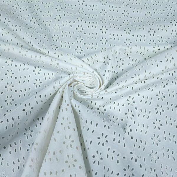 Tessuto Sangallo in tinta unita bianco