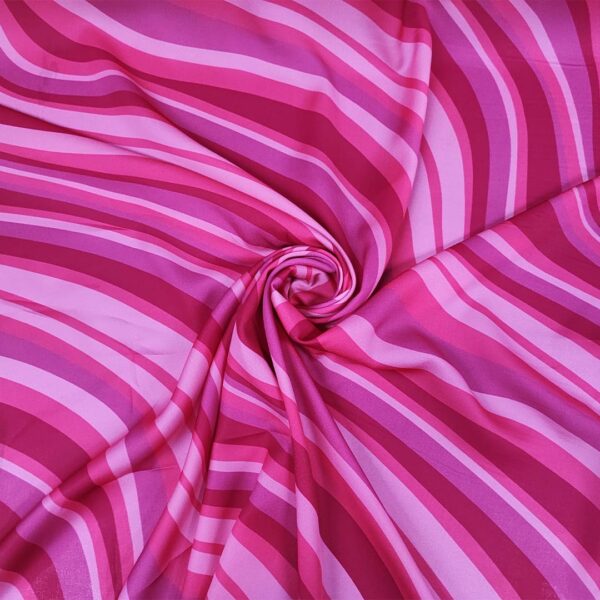 Tessuto Satin elasticizzato a fantasia motivo astratto fucsia - magenta - rosa