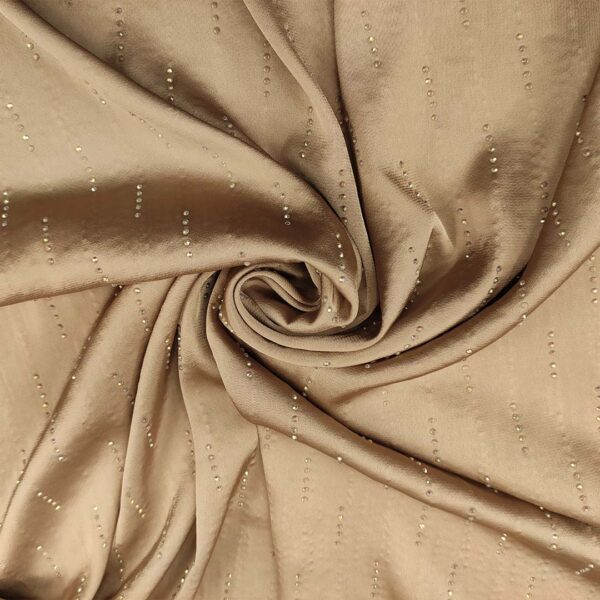 Tessuto Satin leggero con punti luce tinta unita tortora