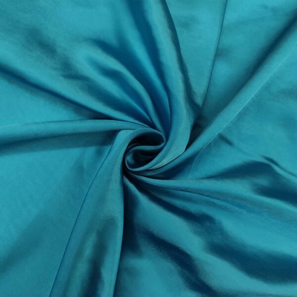 Tessuto Satin effetto stropicciato tinta unita turchese