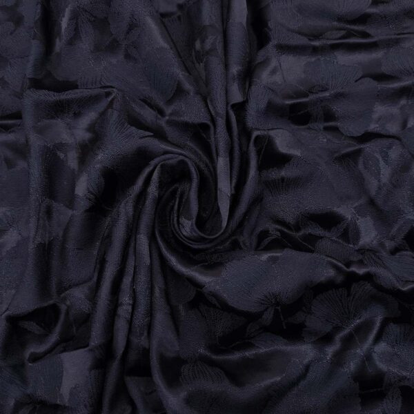 Tessuto Satin leggero jacquard motivo floreale blu