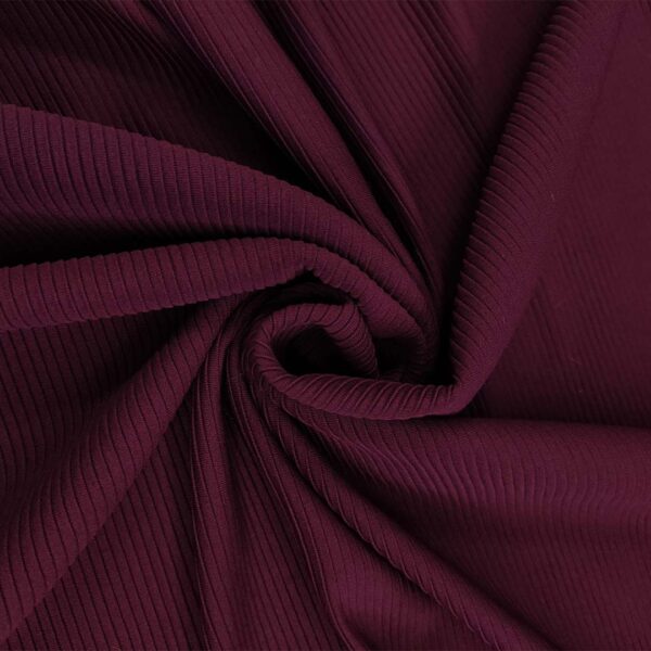Tessuto Scuba a costine tinta unita vinaccio