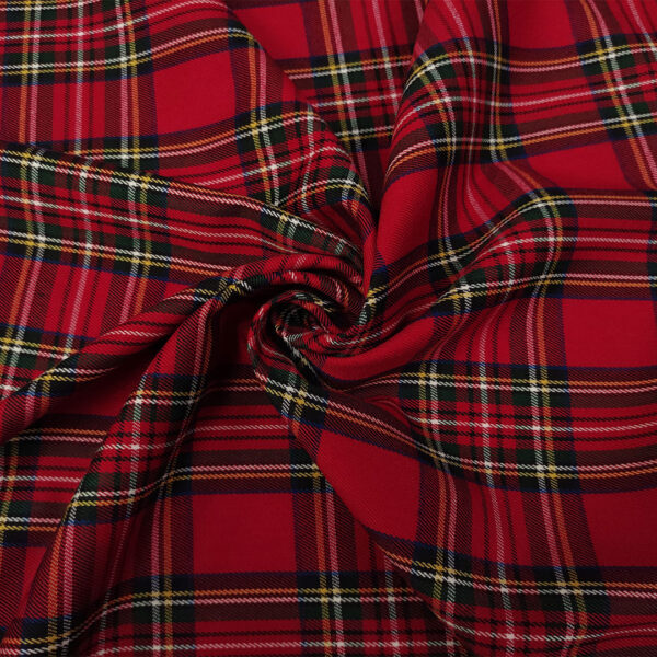 Tessuto Tartan verde - rosso - giallo - blu - bianco