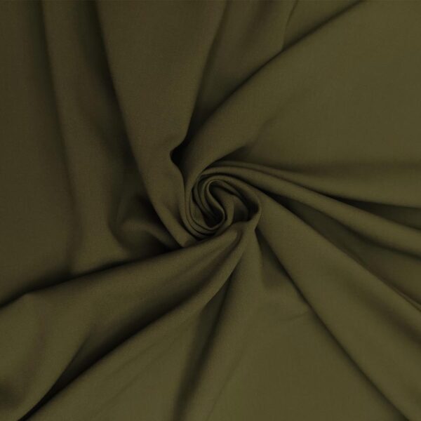 Tessuto triplo Cady mano lana tinta unita verde militare