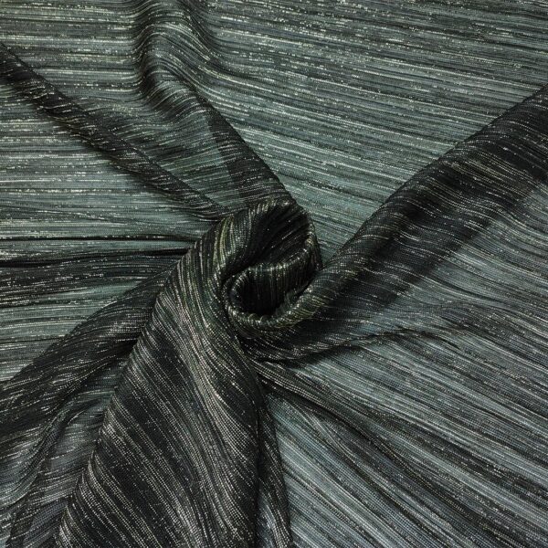 Tessuto Tulle lurex elasticizzato nero - oro