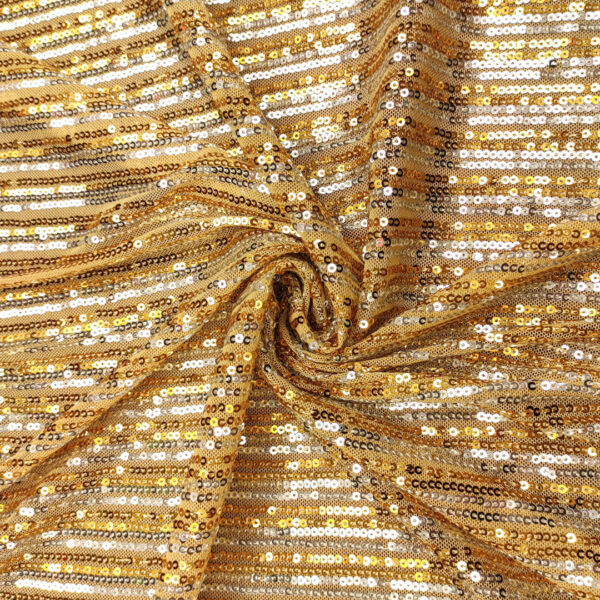 Tessuto Tulle Elasticizzato Ricamato con paillettes gold - argento