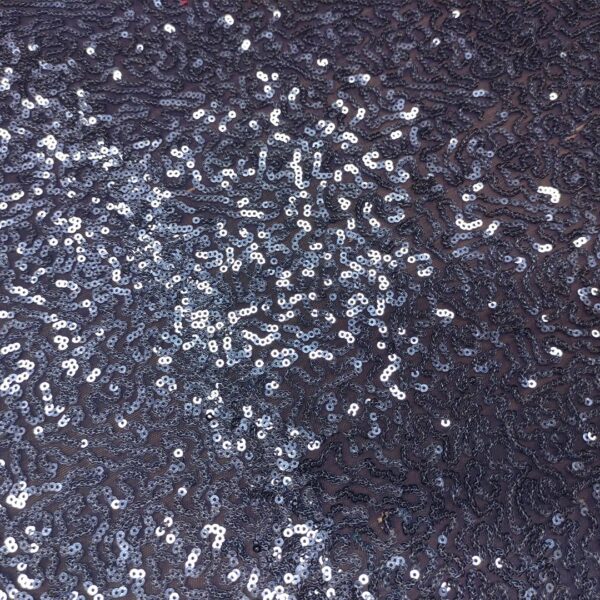 Tessuto Tulle Elasticizzato Ricamato con paillettes piccole tinta unita avio
