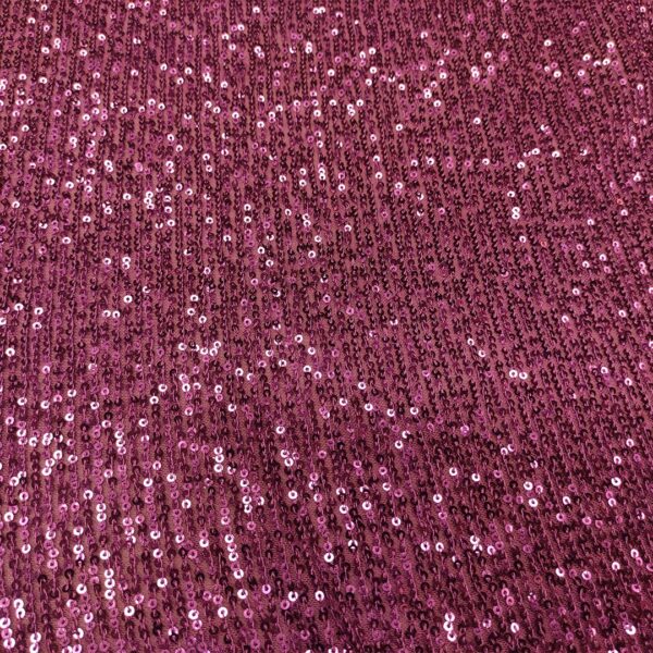 Tessuto Tulle Elasticizzato Ricamato con paillettes tinta unita ciclamino