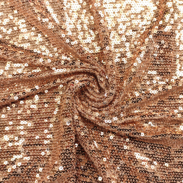 Tessuto Tulle Elasticizzato Ricamato con paillettes tinta unita rosa cipria