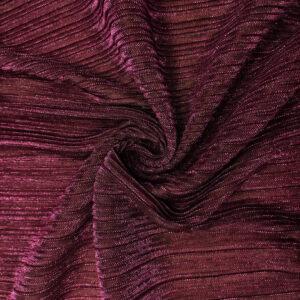 Tessuto Tulle Plissè lurex elasticizzato nero - grape wine