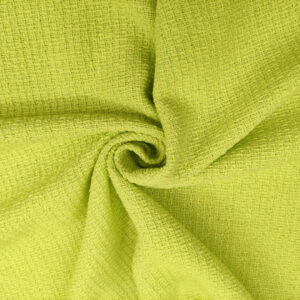 Tessuto Tweed Bouclé in cotone tinta unita mela