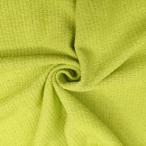 Tessuto Tweed Bouclé in cotone tinta unita mela