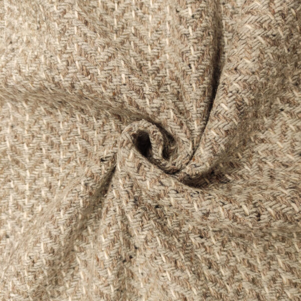 Tessuto Tweed Bouclé in lana grigio - tortora - bianco