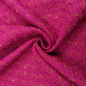Tessuto Tweed Bouclé lurex fucsia - oro