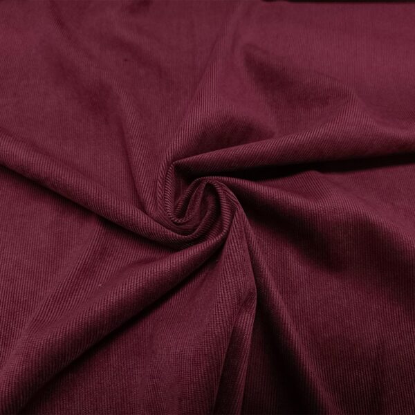 Tessuto Velluto a coste tinta unita bordeaux