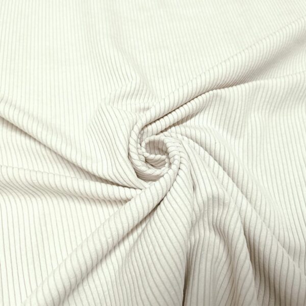 Tessuto Velluto a coste tinta unita panna