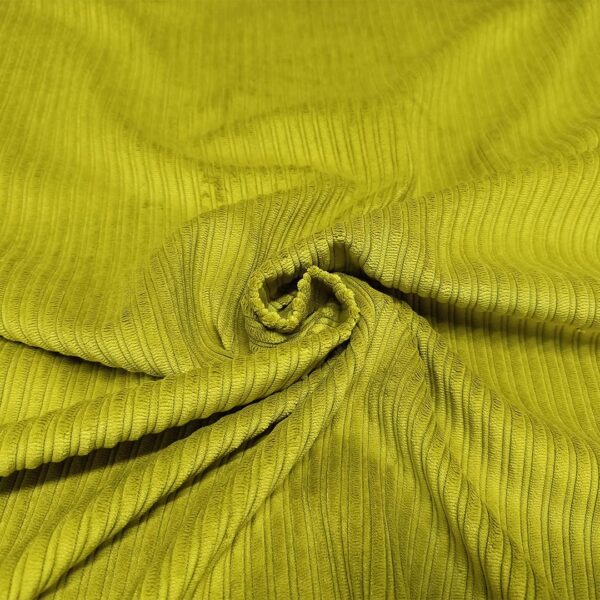 Tessuto Velluto a coste tinta unita verde acido