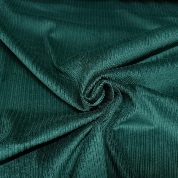 Tessuto Velluto a coste tinta unita verde bottiglia