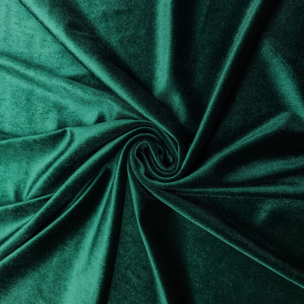 Tessuto velluto elasticizzato tinta unita verde bottiglia