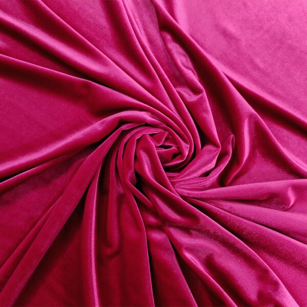 Tessuto velluto elasticizzato tinta unita fucsia