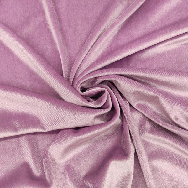 Tessuto velluto elasticizzato tinta unita glicine