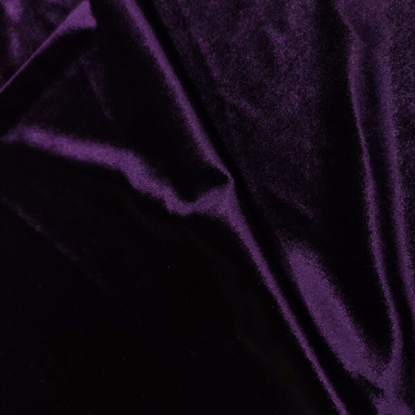 Tessuto velluto elasticizzato tinta unita viola