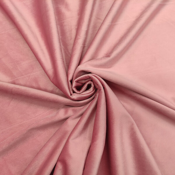 Tessuto Velluto per arredo tinta unita rosa antico
