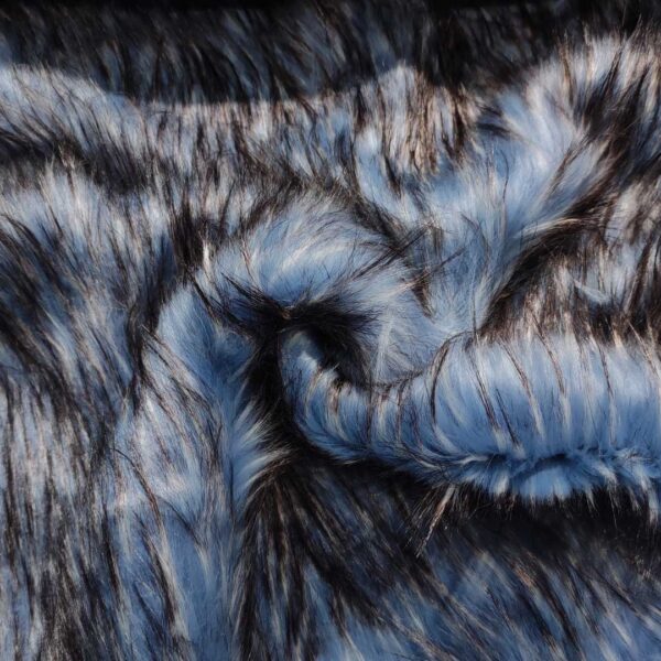 Tessuto Eco Pelliccia a pelo lungo motivo sfumato carta da zucchero - nero