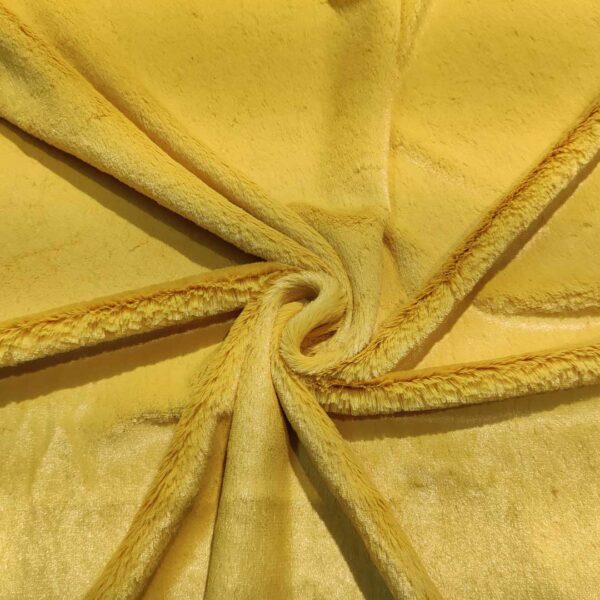 Tessuto Eco Pelliccia castorino leggero tinta unita ocra