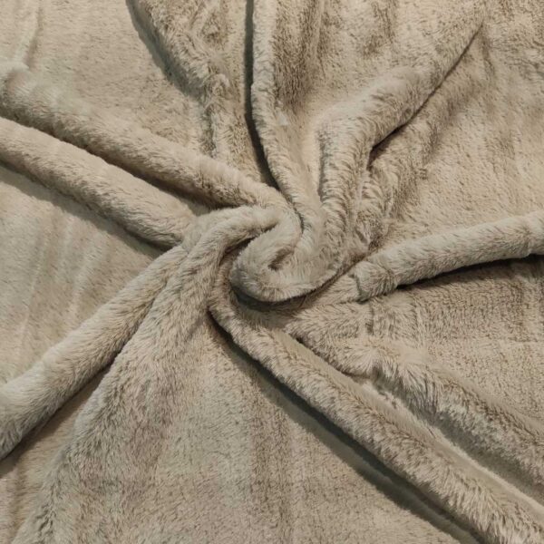 Tessuto Eco Pelliccia castorino leggero tinta unita tortora