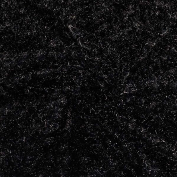 Tessuto Eco Pelliccia a pelo riccio tinta unita nero