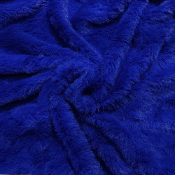 Tessuto Eco Pelliccia tinta unita blu elettrico