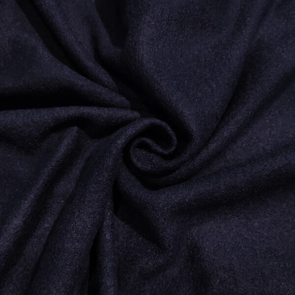 Tessuto per cappotto bouclè leggero tinta unita blu notte