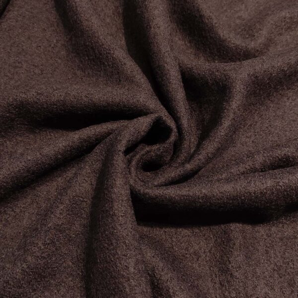 Tessuto per cappotto bouclè leggero tinta unita testa di moro