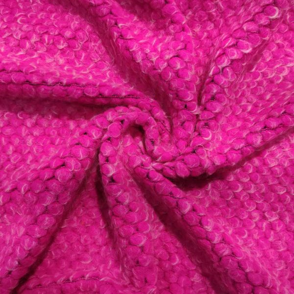 Tessuto Lana Cotta tweed fucsia