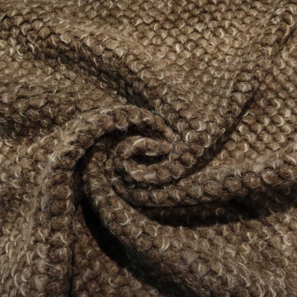Tessuto Lana Cotta tweed marrone